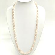 淡水パールロングネックレス|ホワイト・ピンク系