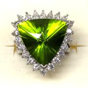 PT900大粒ペリドットリング|総26.5G 鑑別書付