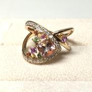 K18PGモルガナイトリング|1.00/0.41/0.25刻