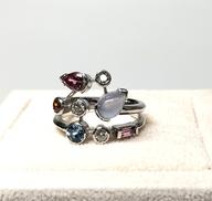 K18WGマルチストーンリング|1.67/0.26刻