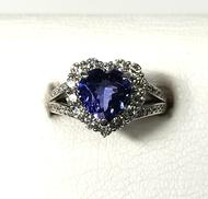 PT950ハートタンザナイトリング|GGC鑑別書付 未使用品