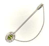 K18/K14WGペリドットピンブローチ|0.87 .22刻