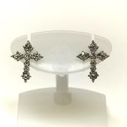 K18WGクロスピアス|0.15×2