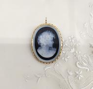 K18カメオトップ兼ブローチ|針やや変形あり