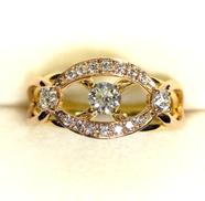 K18デザインダイヤリング|総5.7G 鑑別書付