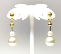 K18ピアス|約8.0mm珠