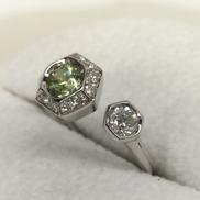 PT900デマントイドガーネットリング|0.43/0.32刻 #11