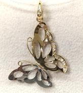 K18PT900バタフライトップ|宝石無しペンダントトップ