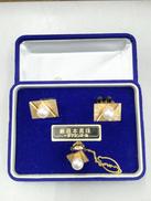 パール付きカフス、タイピンセット|K18