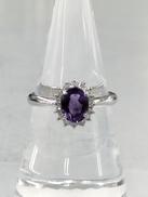 紫石付きリング|PT900