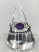 紫石付リング|K10