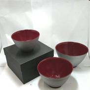 三つ組鉢 吟朱|越前塗