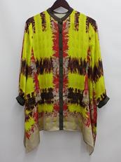 グラデーションチェックサテンロングシャツ|BIS DE Y