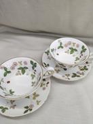ワイルドストロベリーペアティーカップソーサーセット|WEDGWOOD