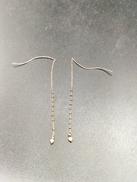 K18白玉付ピアス|-