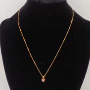 ピンク石付きネックレス|K18