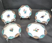 銘々皿5枚|九谷焼 青郊窯