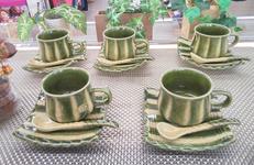 カップ&ソーサー5客|美濃焼 織部、水峰窯