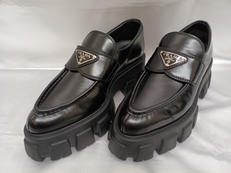 モノリスブラッシュドレザーローファー 36|PRADA プラダ