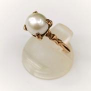 K18 パール付きリング|3.1g