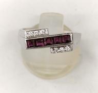 Pt900 ダイヤモンド ルビー付きリング|4.8g