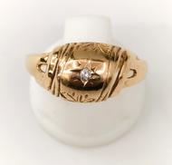 K18 ハワイアンジュエリー 一粒ダイヤモンド付きリング|3.4G