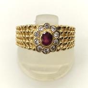 K18 ダイヤモンド&ルビー付きリング|D0.20CT/R0.31CT