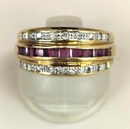 ダイヤモンド＆ルビー付きリング|R0.60CT D0.20CT