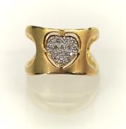 K21.6 ダイヤモンド付きハートデザインリング|4.1g