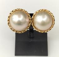 K18 パール付きイヤリング|8.3G
