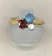 K18 石付きデザインリング|2.0g