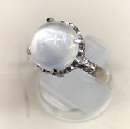 Pt900 石付きデザインプラチナリング|5.4g