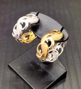 K18 K14WG デザインコンビイヤリング|6.0g