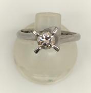 一粒ダイヤモンド付きプラチナリング|D0.37ct