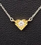 ダイヤモンド付きハートモチーフネックレス|D.0.04CT