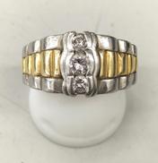 K18 Pt900 ダイヤモンド付きコンビリング|0.43CT