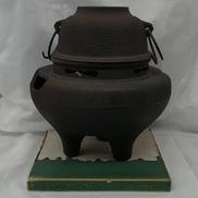 茶釜 灰、陶板付属|ノーブランド