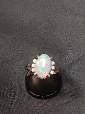 色石ダイヤ付リング|PT900