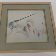 額色紙 雪中鶺鴒|葛飾北斎