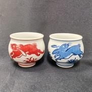 紺朱十二支 ぐい呑 (兎)|有田焼   源右衛門窯