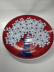 赤濃桜図|源右衛門窯