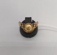 K18赤石付リング|不明