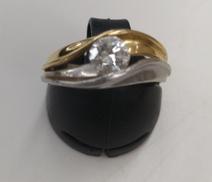 K18&PT900石付リング|