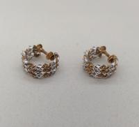 K18 PT900 コンビイヤリング|