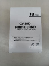 ② テープカートリッジ 白テープ黒字 18MM|CASIO
