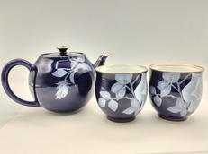ルリ薔薇茶器セット|香蘭社