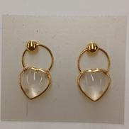 ピアス　ハート石付き|K18