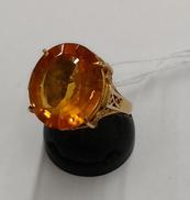 石付きリング（オレンジ）|K18