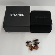 シャネルココマークピアス　茶玉|CHANEL