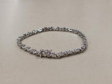 ダイヤ付K18WGブレスレット|K18 WG